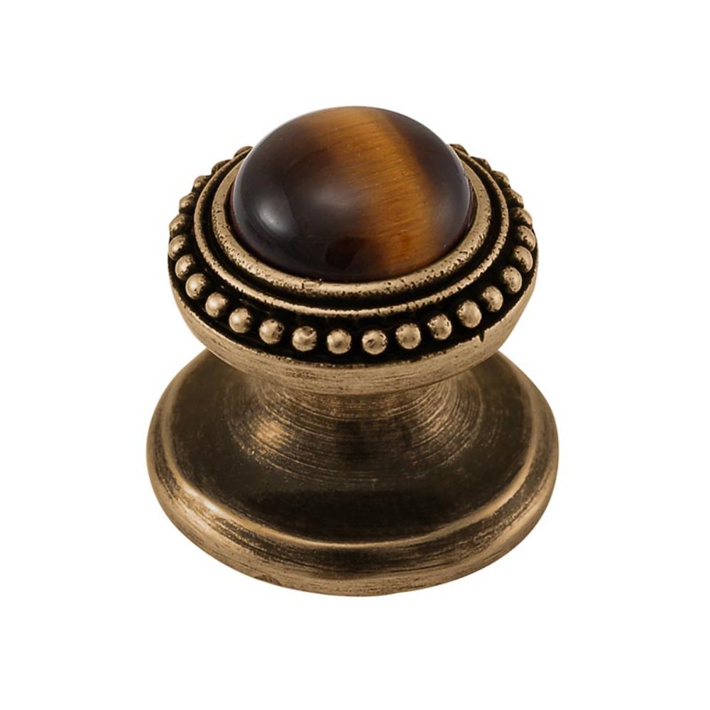 Vicenza K1147-AB-TE Gioiello Knob Small Beads in Antique Brass with Tiger