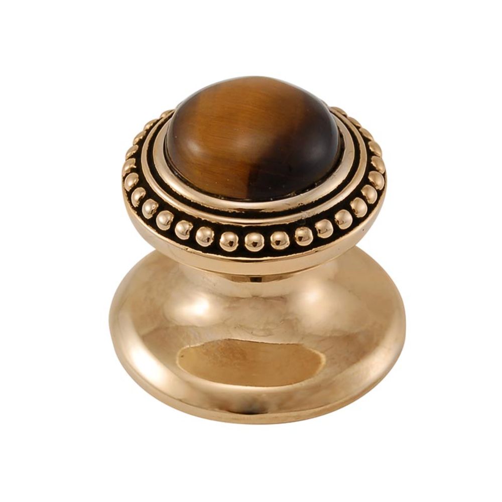 Vicenza K1147-AG-TE Gioiello Knob Small Beads in Antique Gold with Tiger