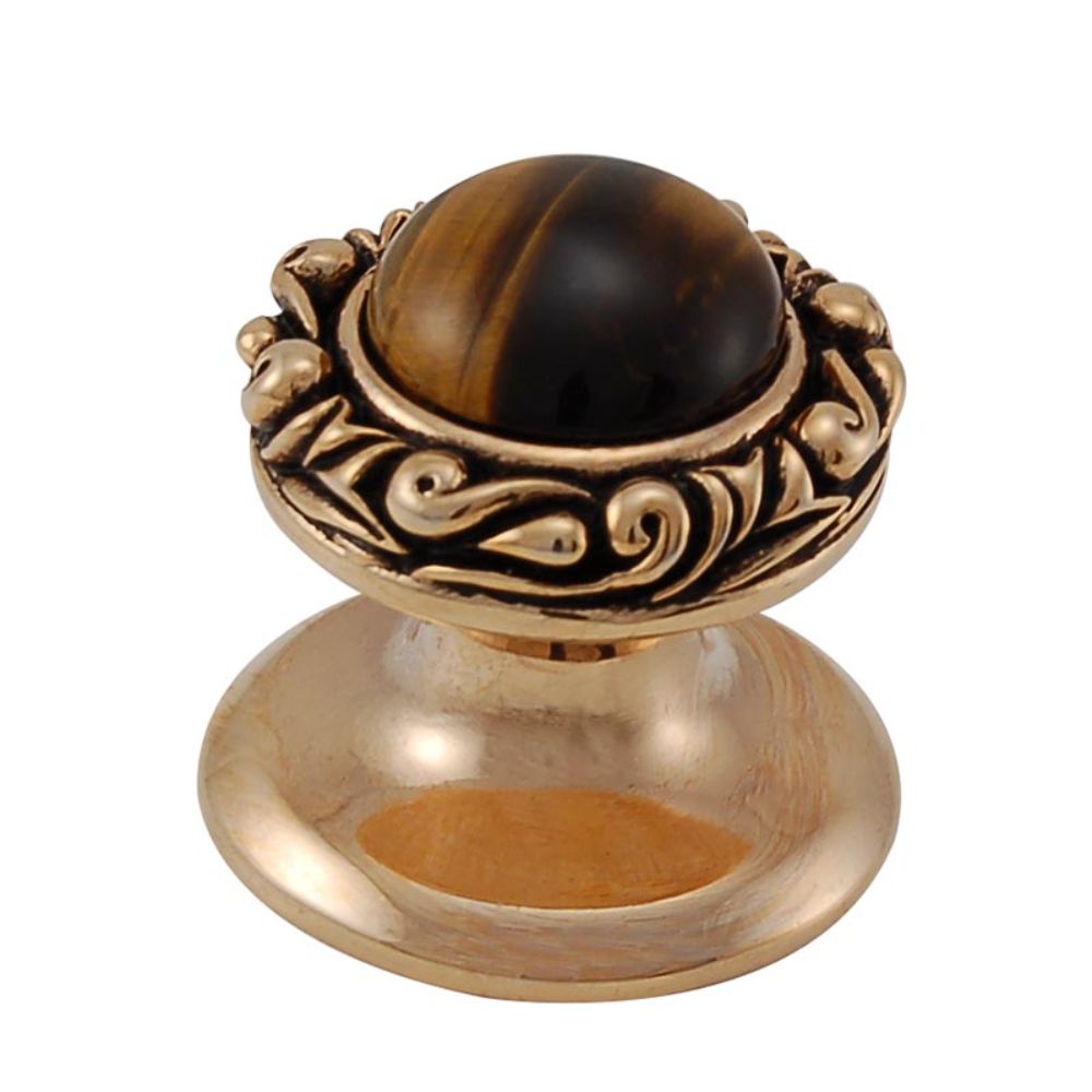 Vicenza K1148-AG-TE Liscio Knob Small in Antique Gold with Tiger