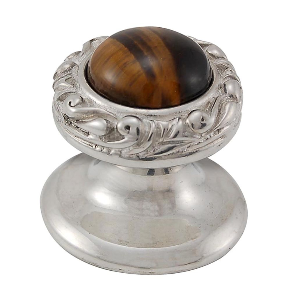 Vicenza K1148-PN-TE Liscio Knob Small in Polished Nickel with Tiger