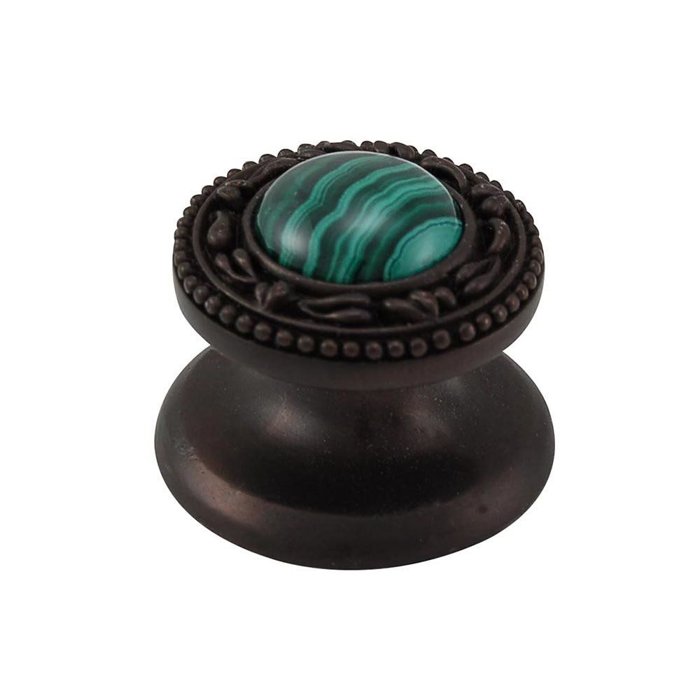 Vicenza K1149-OB-MP San Michele Knob Small in Oil-Rubbed Bronze with Mother of Pearl Leather and Stone Insert