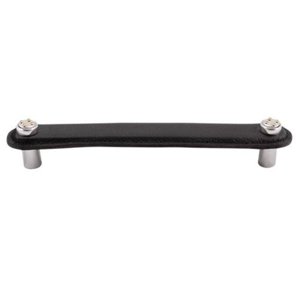 Vicenza K1158-6-OB-BL Archimedes Pull Leather Nail Head 6" Black in Oil-Rubbed Bronze
