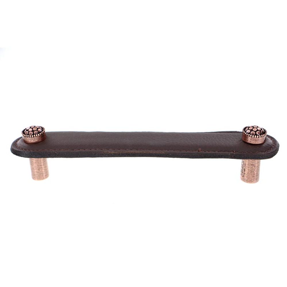 Vicenza K1160-5-AC-BR Tiziano Pull Leather Round 5" Brown in Antique Copper
