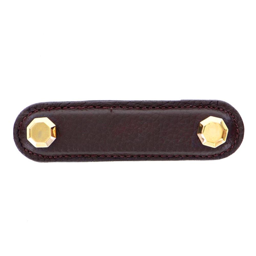 Vicenza K1162-3-PG-BR Archimedes Pull Leather 3" Brown in Polished Gold