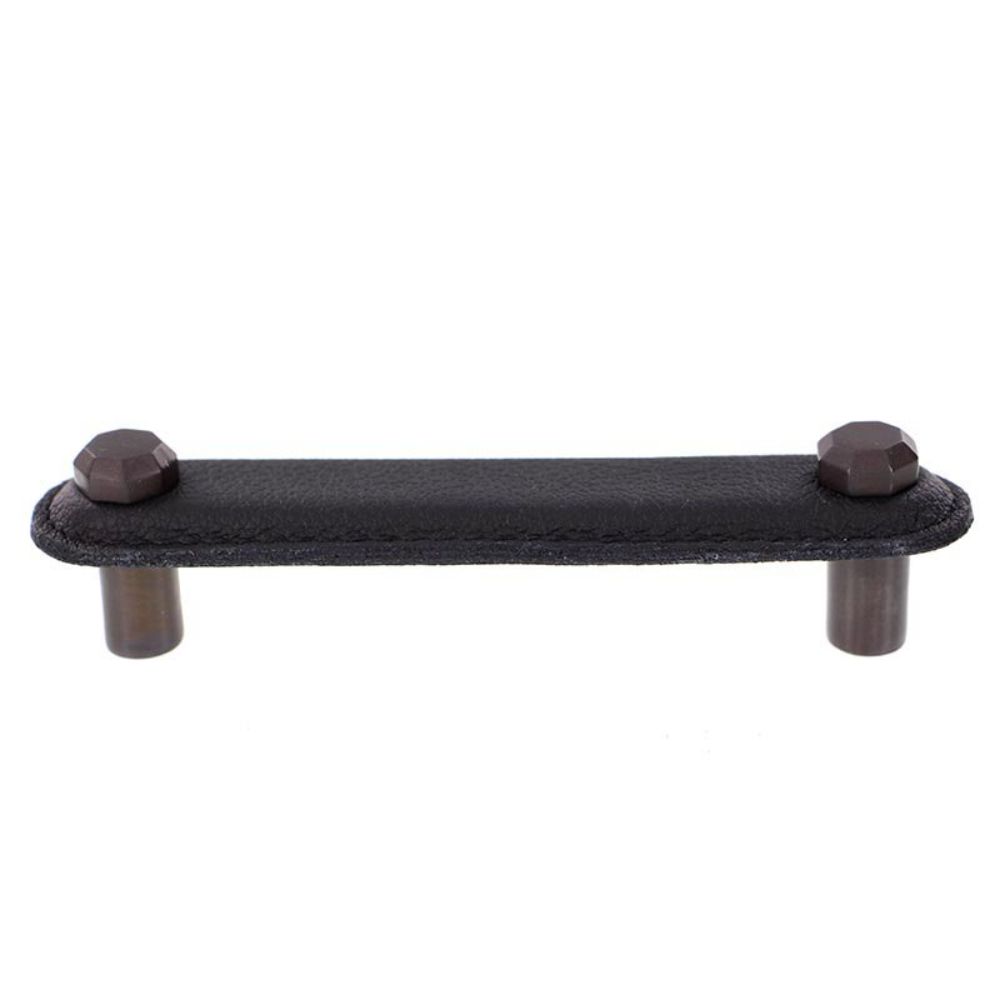 Vicenza K1162-4-OB-BL Archimedes Pull Leather 4" Black in Oil-Rubbed Bronze