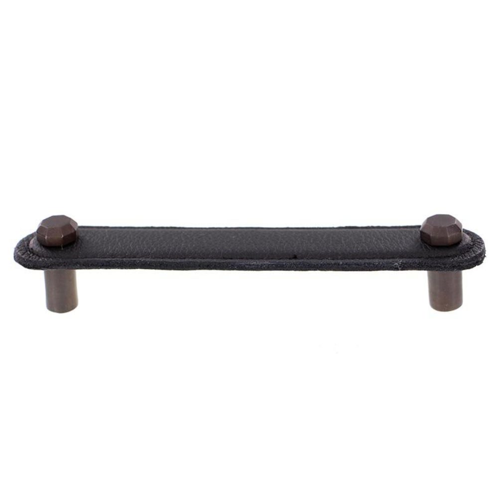 Vicenza K1162-5-OB-BL Archimedes Pull Leather 5" Black in Oil-Rubbed Bronze