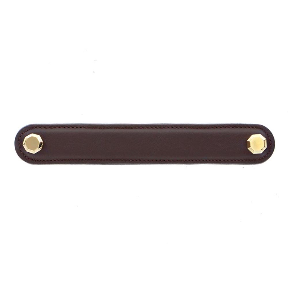 Vicenza K1162-6-PG-BR Archimedes Pull Leather 6" Brown in Polished Gold