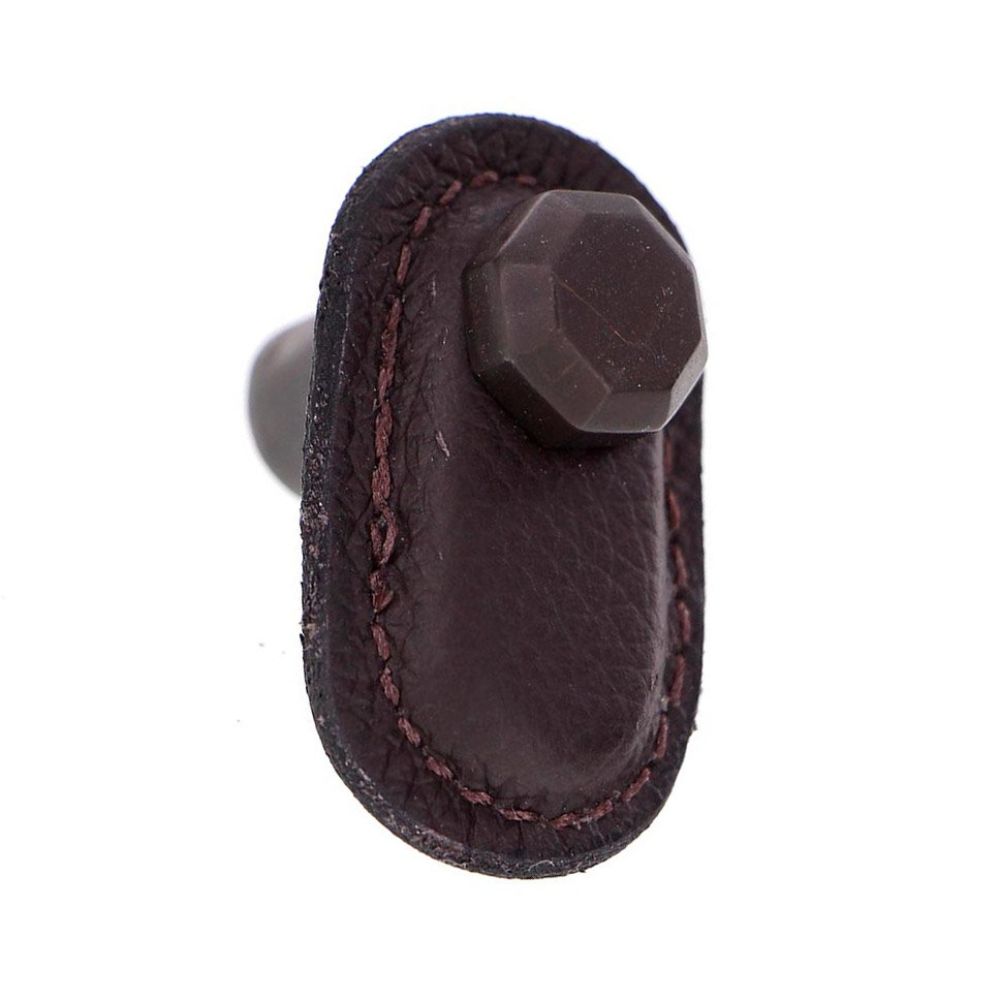 Vicenza K1163-OB-BR Archimedes Knob Large in Oil-Rubbed Bronze with Brown Leather