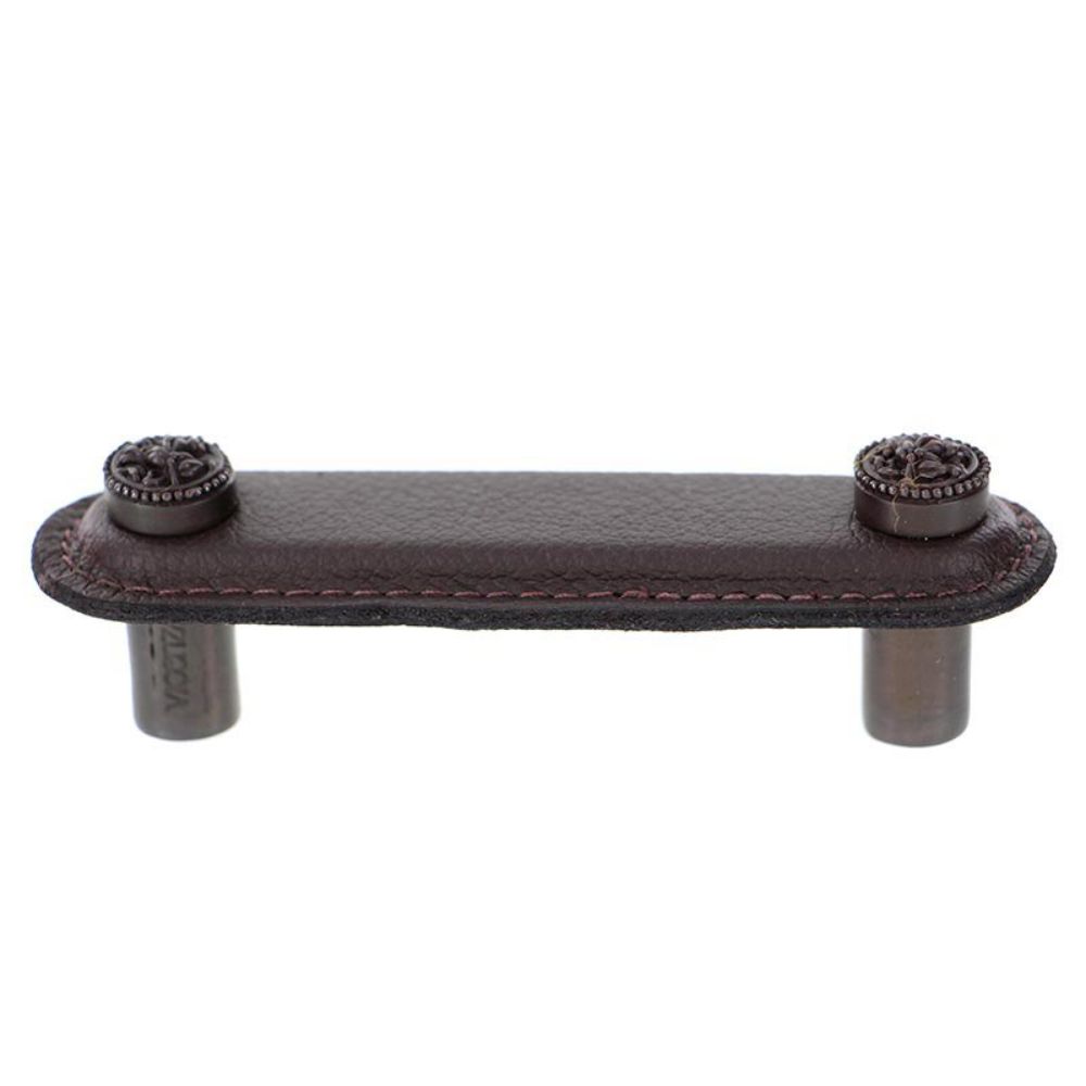 Vicenza K1166-3-OB-BR San Michele Pull Leather 3" Brown in Oil-Rubbed Bronze