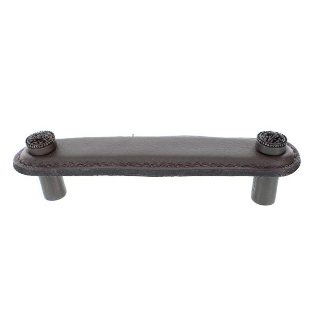 Vicenza K1166-4-OB-BR San Michele Pull Leather 4" Brown in Oil-Rubbed Bronze