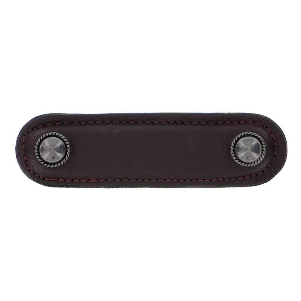 Vicenza K1172-3-GM-BR Equestre Pull Leather 3" Brown in Gunmetal