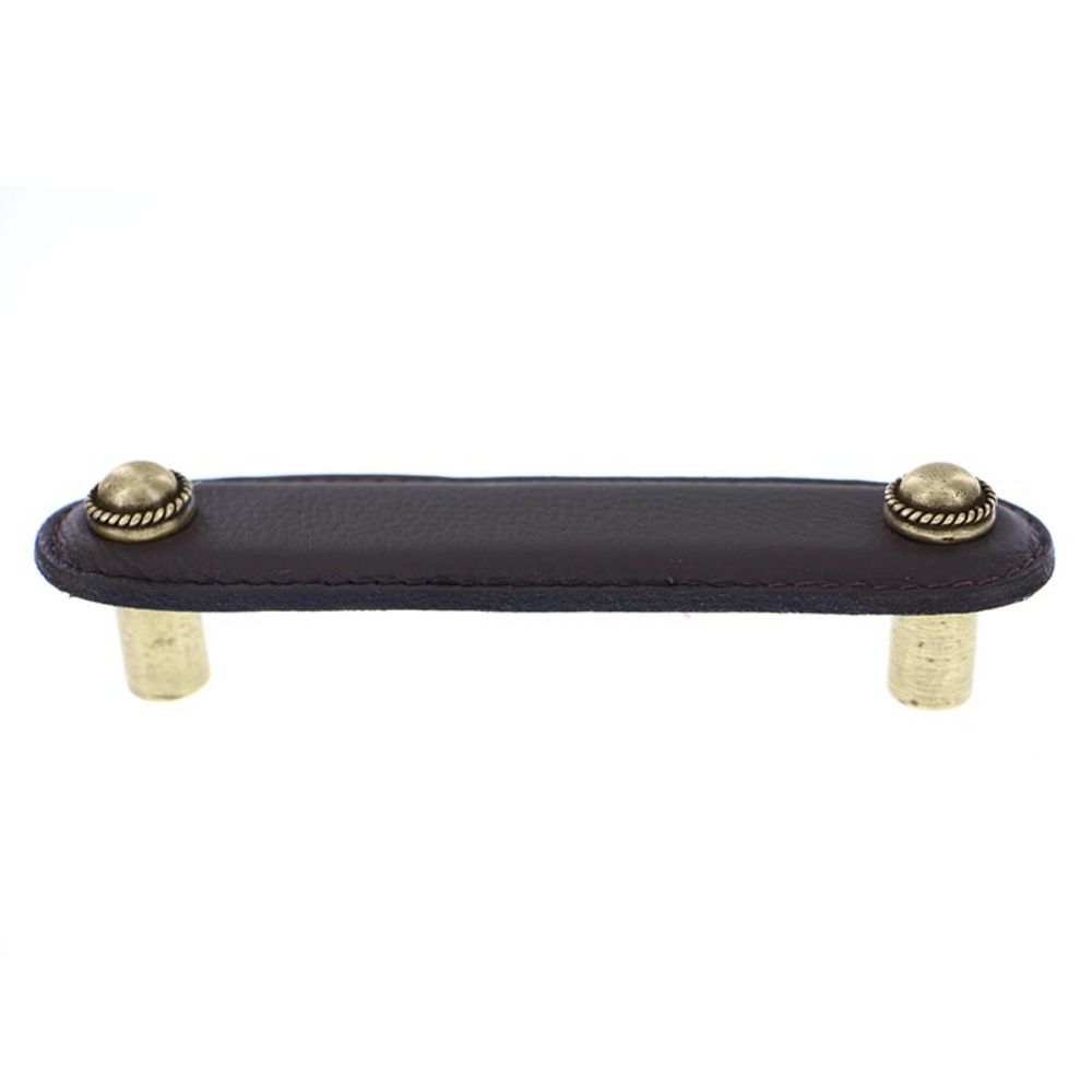 Vicenza K1172-4-AB-BR Equestre Pull Leather 4" Brown in Antique Brass