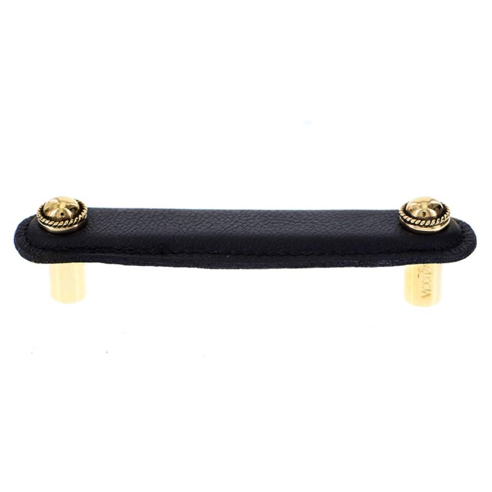 Vicenza K1172-4-AG-BL Equestre Pull Leather 4" Black in Antique Gold