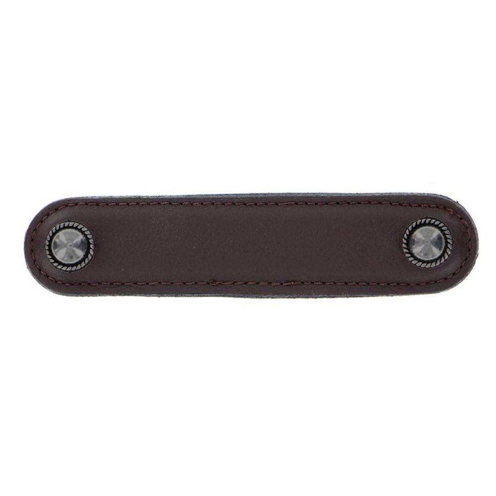 Vicenza K1172-4-GM-BR Equestre Pull Leather 4" Brown in Gunmetal