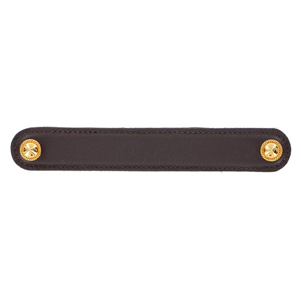 Vicenza K1172-6-PG-BR Equestre Pull Leather 6" Brown in Polished Gold