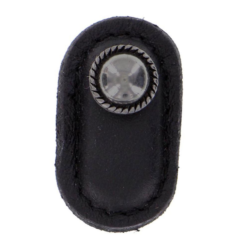 Vicenza K1173-GM-BL Equestre Knob Large in Gunmetal with Black Leather