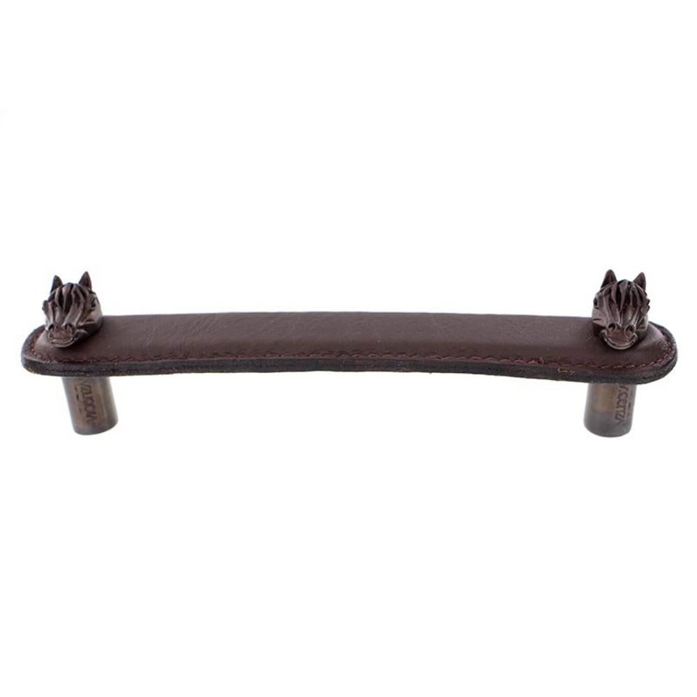 Vicenza K1176-5-OB-BR Equestre Pull Leather Horse 5" Brown in Oil-Rubbed Bronze