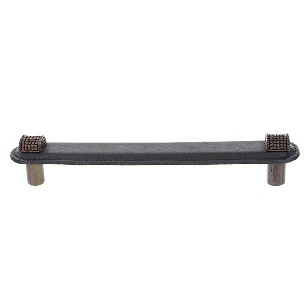 Vicenza K1184-6-OB-BL Tiziano Pull Leather Half-Cylindrical 6" Black in Oil-Rubbed Bronze