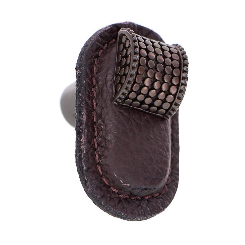 Vicenza K1185-OB-BR Tiziano Knob Large Half-Cylindrical in Oil-Rubbed Bronze with Brown Leather