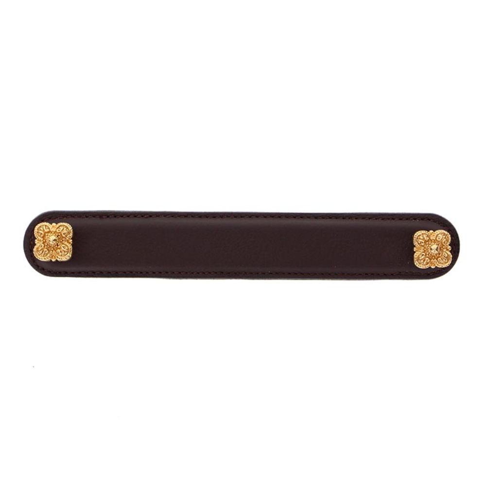 Vicenza K1186-6-PG-BR Napoli Pull Leather 6" Brown in Polished Gold