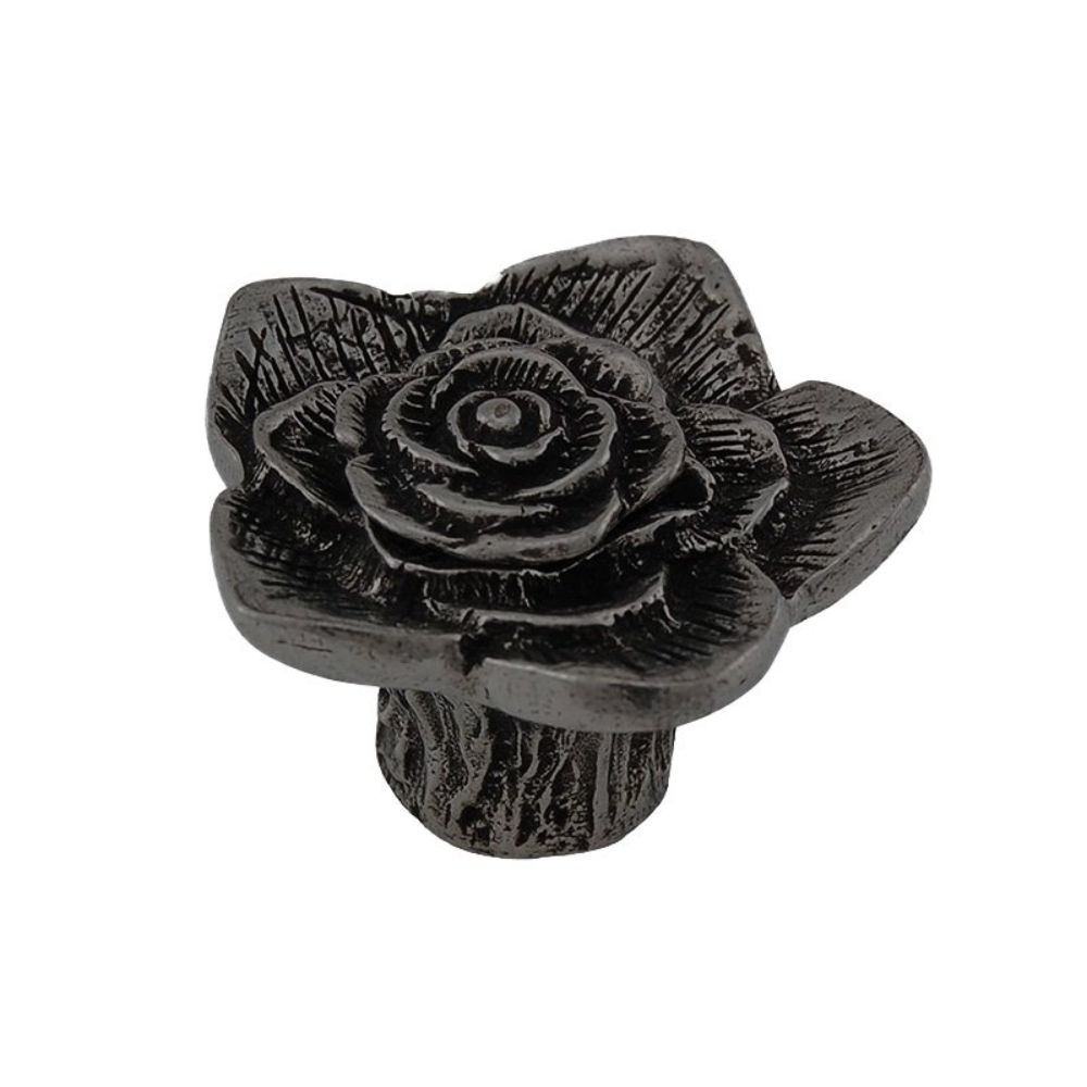 Vicenza K1193-GM Carlotta Knob Large Double Rose with Small Center in Gunmetal