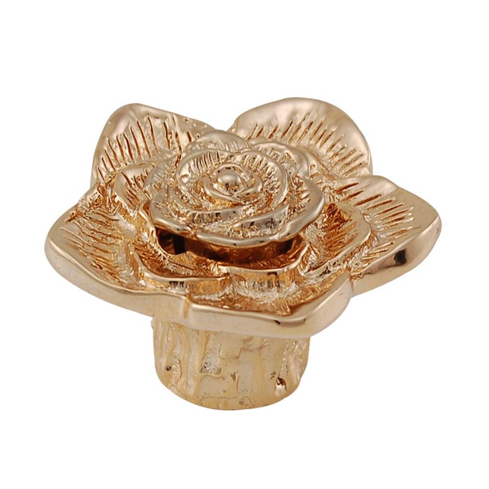Vicenza K1193-PG Carlotta Knob Large Double Rose with Small Center in Polished Gold