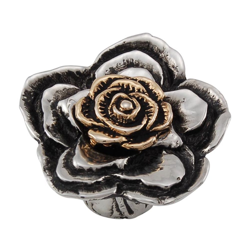 Vicenza K1193-TT Carlotta Knob Large Double Rose with Small Center in Two-Tone