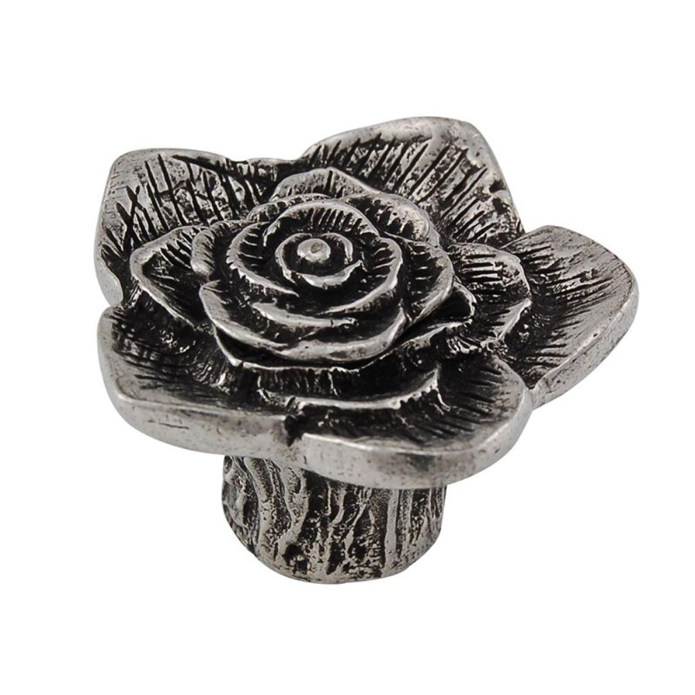 Vicenza K1193-VP Carlotta Knob Large Double Rose with Small Center in Vintage Pewter