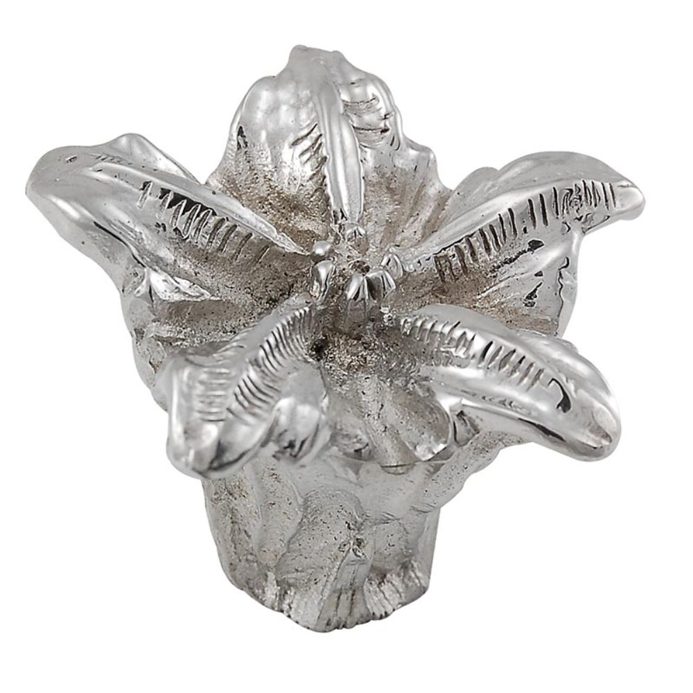 Vicenza K1201-PS Carlotta Knob Large Lily in Polished Silver