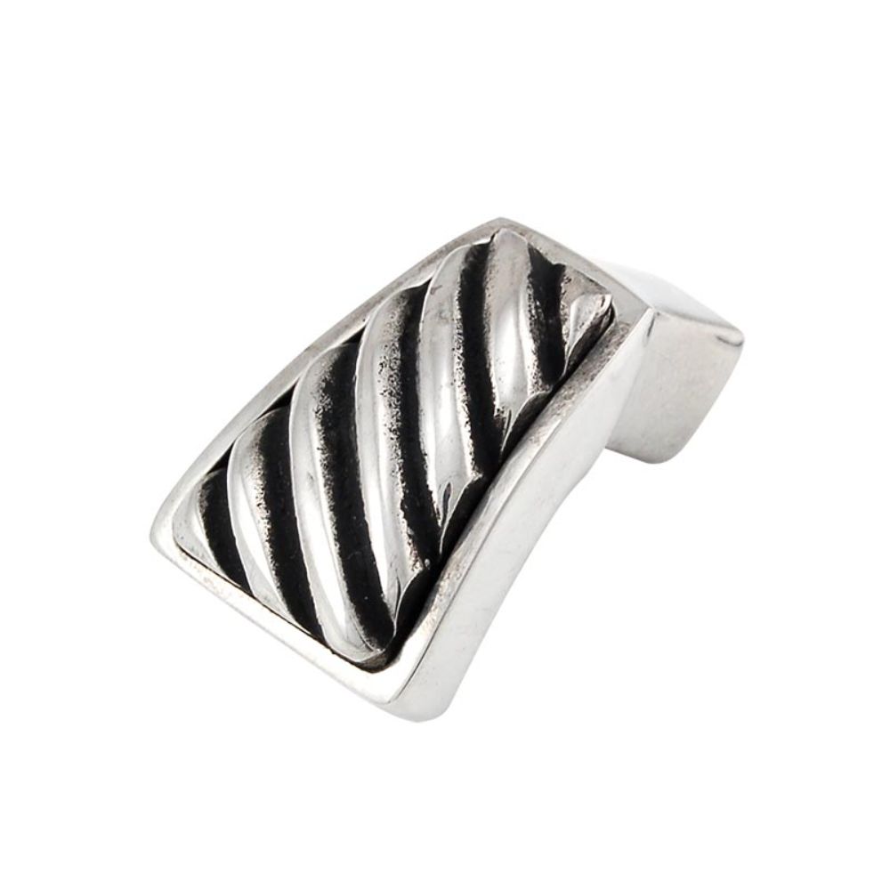 Vicenza K1253-AS Sanzio Finger Pull Knob Wavy Lines in Antique Silver