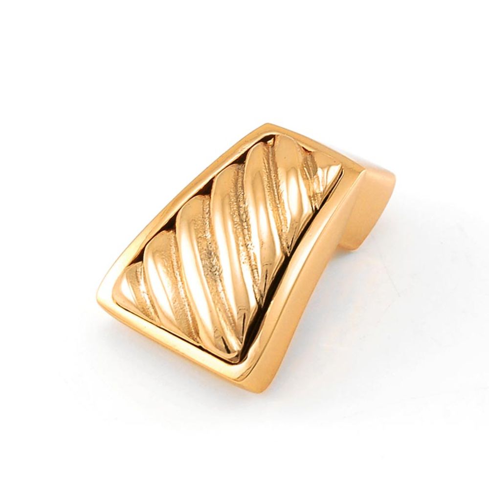 Vicenza K1253-PG Sanzio Finger Pull Knob Wavy Lines in Polished Gold