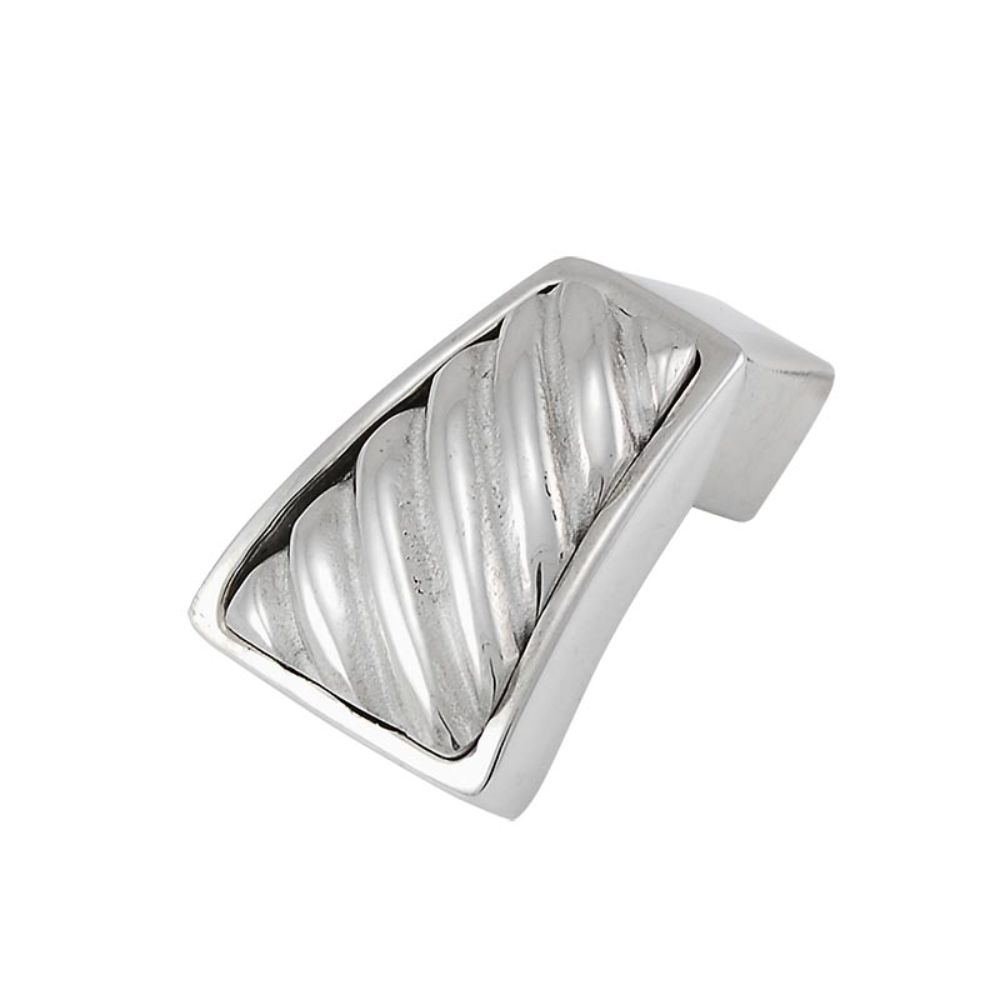 Vicenza K1253-PS Sanzio Finger Pull Knob Wavy Lines in Polished Silver