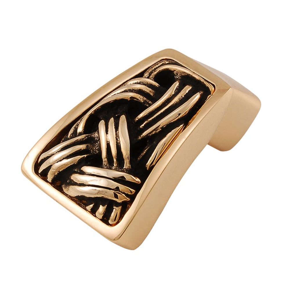 Vicenza K1255-AG Sanzio Finger Pull Knob Linking Lines in Antique Gold