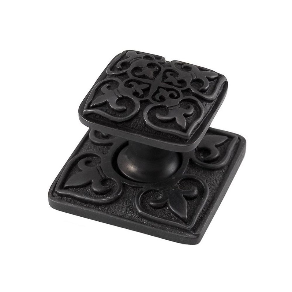 Vicenza K1300-OB Fleur de Lis Knob Large with Backplate in Oil-Rubbed Bronze