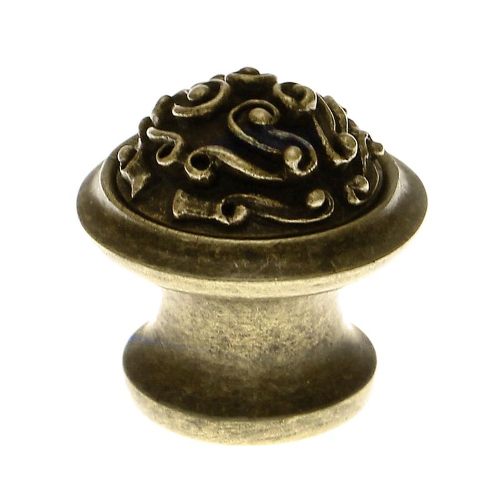 Vicenza K1360-AB Sforza Knob Spirals Beveled in Antique Brass