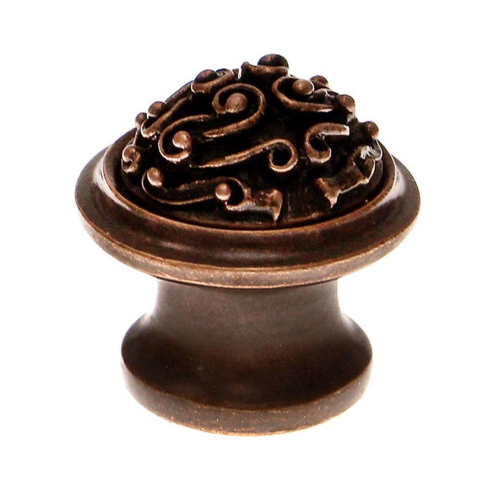 Vicenza K1360-AC Sforza Knob Spirals Beveled in Antique Copper
