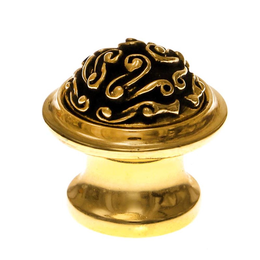 Vicenza K1360-AG Sforza Knob Spirals Beveled in Antique Gold