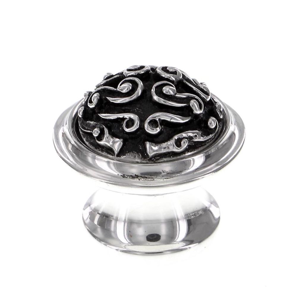 Vicenza K1360-AS Sforza Knob Spirals Beveled in Antique Silver