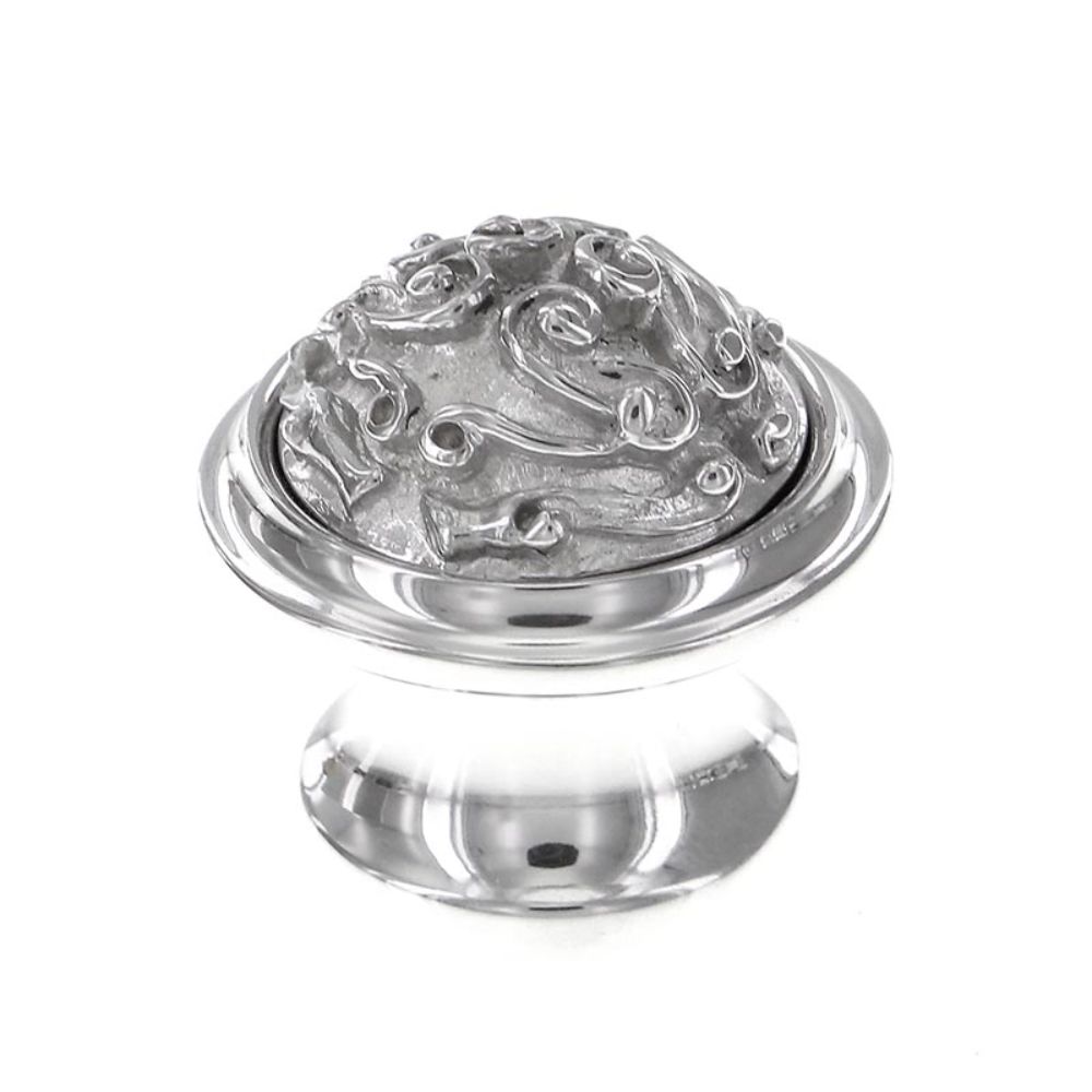 Vicenza K1360-PS Sforza Knob Spirals Beveled in Polished Silver