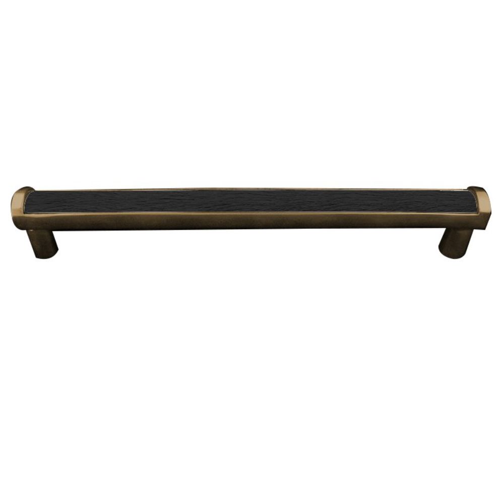 Vicenza P2014-12-AB-BF Equestre Pull Appliance Fur Insert 12" Black in Antique Brass