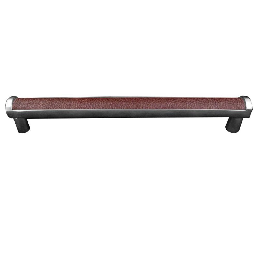 Vicenza P2014-12-OB-BR Equestre Pull Appliance Leather Insert 12" Brown in Oil-Rubbed Bronze