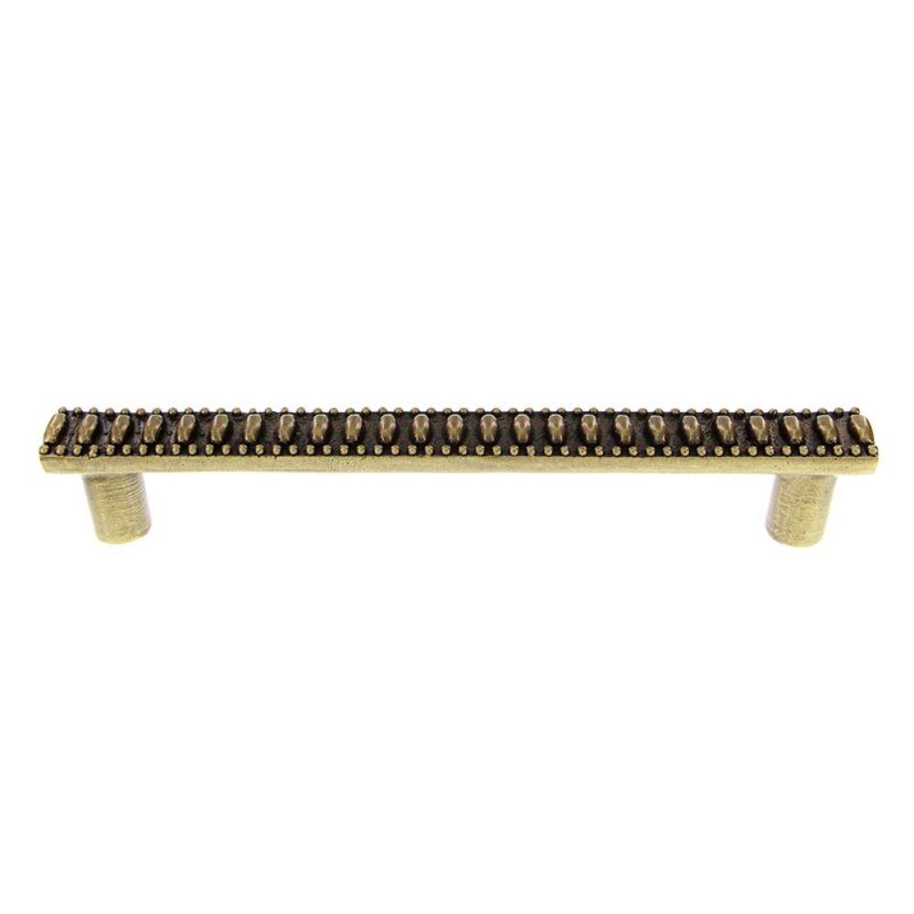 Vicenza P2015-9-AB Sanzio Pull Appliance Lines and Beads 9" in Antique Brass