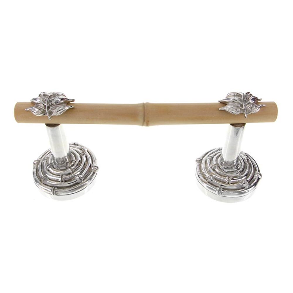 Vicenza TP9010S-PS Palmaria Toilet Paper Holder Bamboo Leaf Spring in Polished Silver