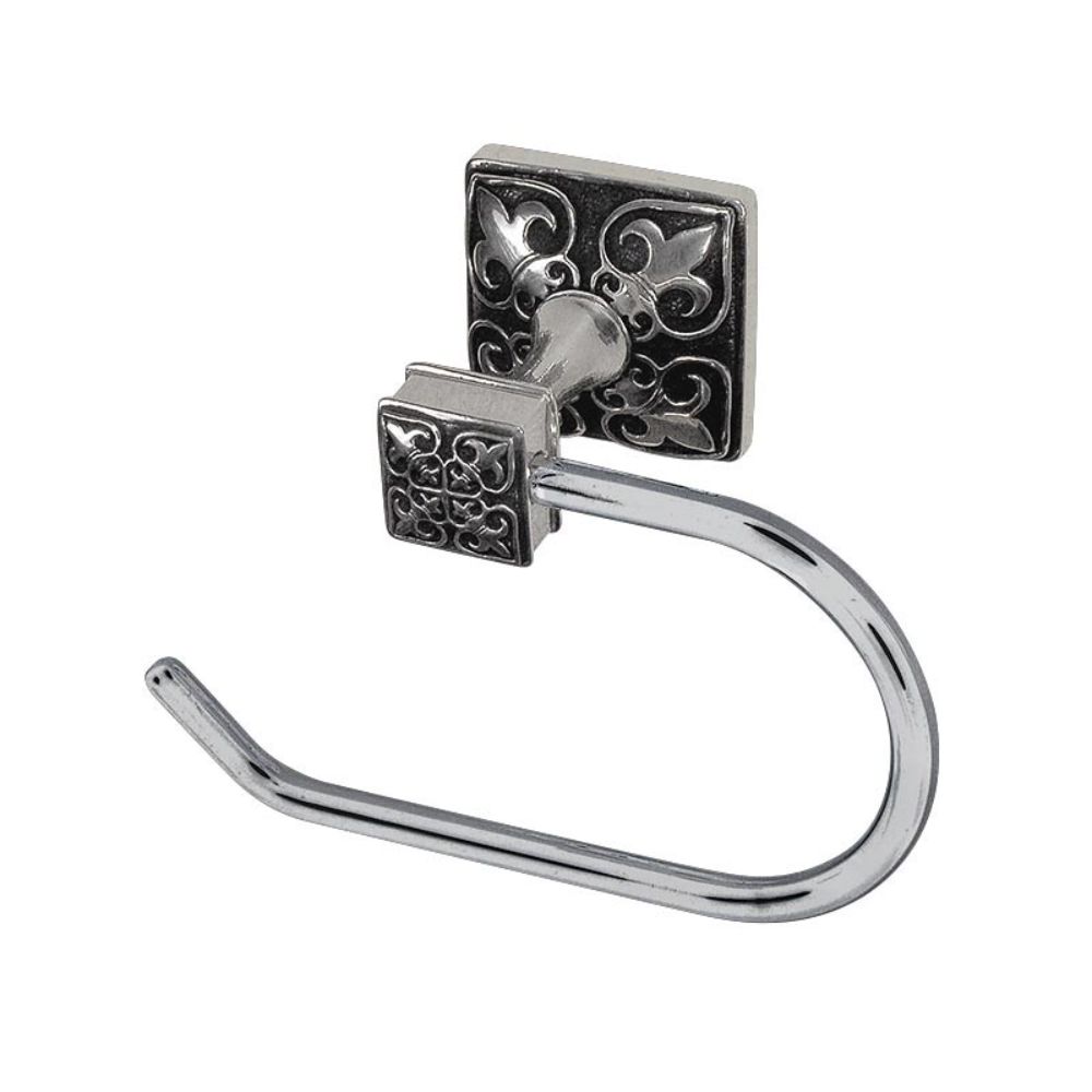 Vicenza TP9013F-AS Fleur de Lis Toilet Paper Holder French in Antique Silver