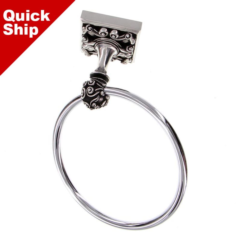 Vicenza TR9001-AS Sforza Towel Ring in Antique Silver