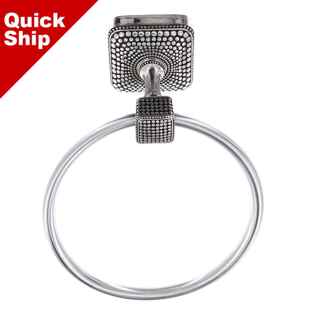 Vicenza TR9005-AS Tiziano Towel Ring in Antique Silver