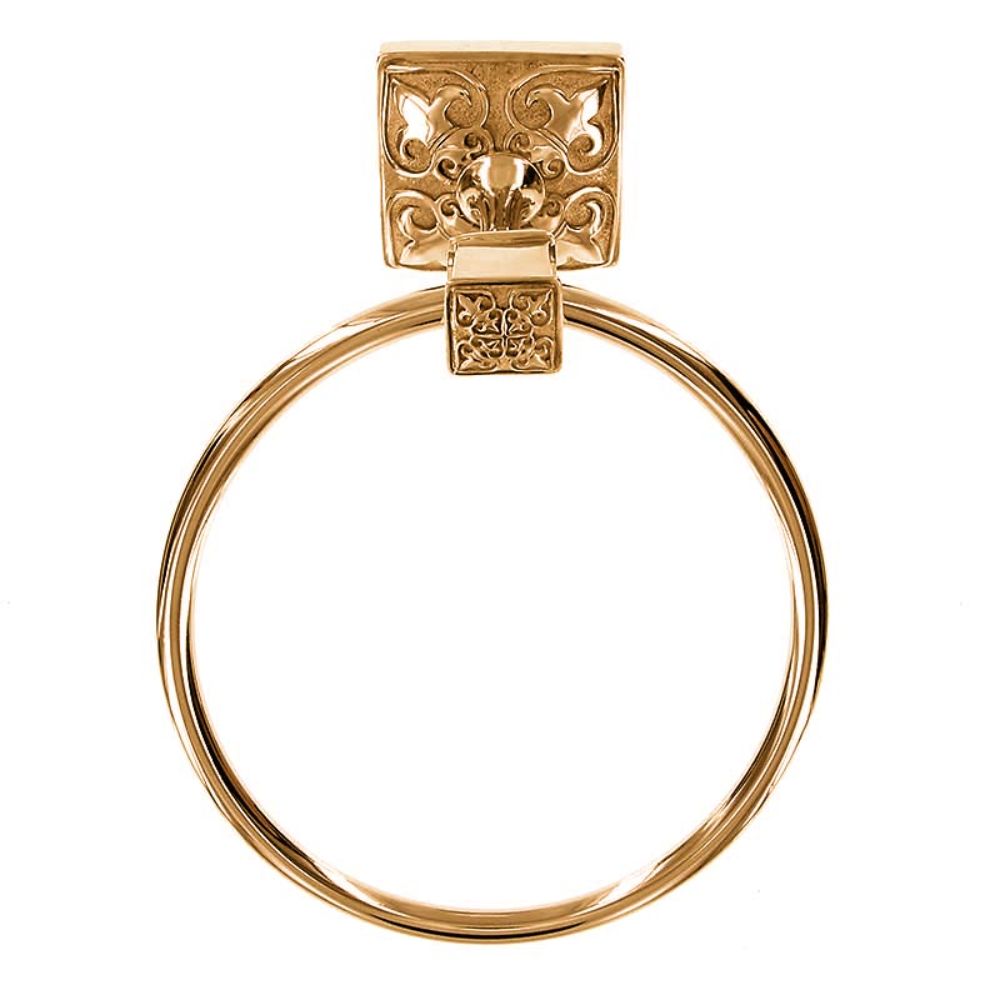 Vicenza TR9013-PG Fleur de Lis Towel Ring in Polished Gold