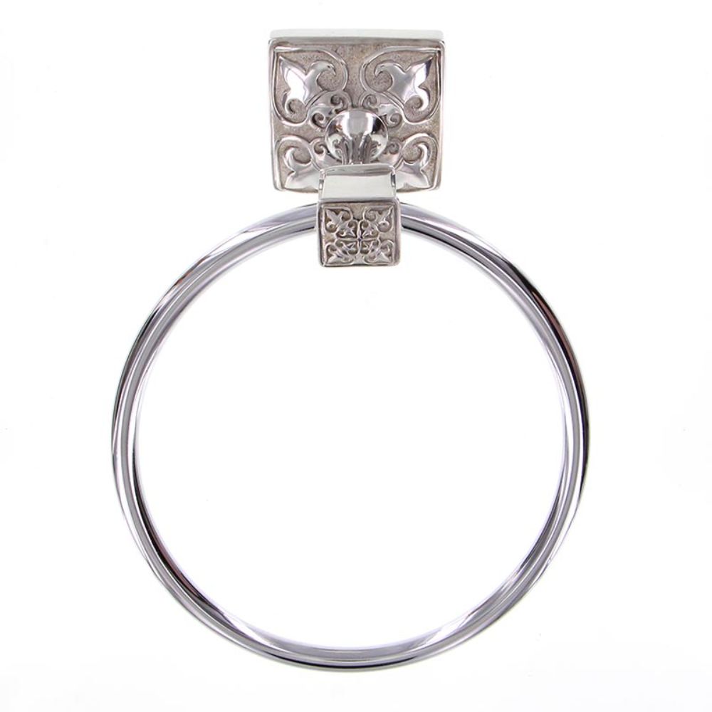 Vicenza TR9013-PS Fleur de Lis Towel Ring in Polished Silver