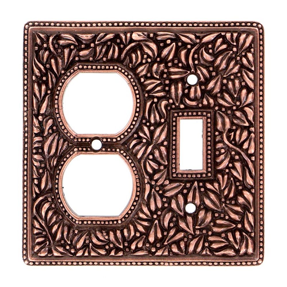 Vicenza WP7000-AC San Michele Wall Plate Double Outlet/Toggle in Antique Copper