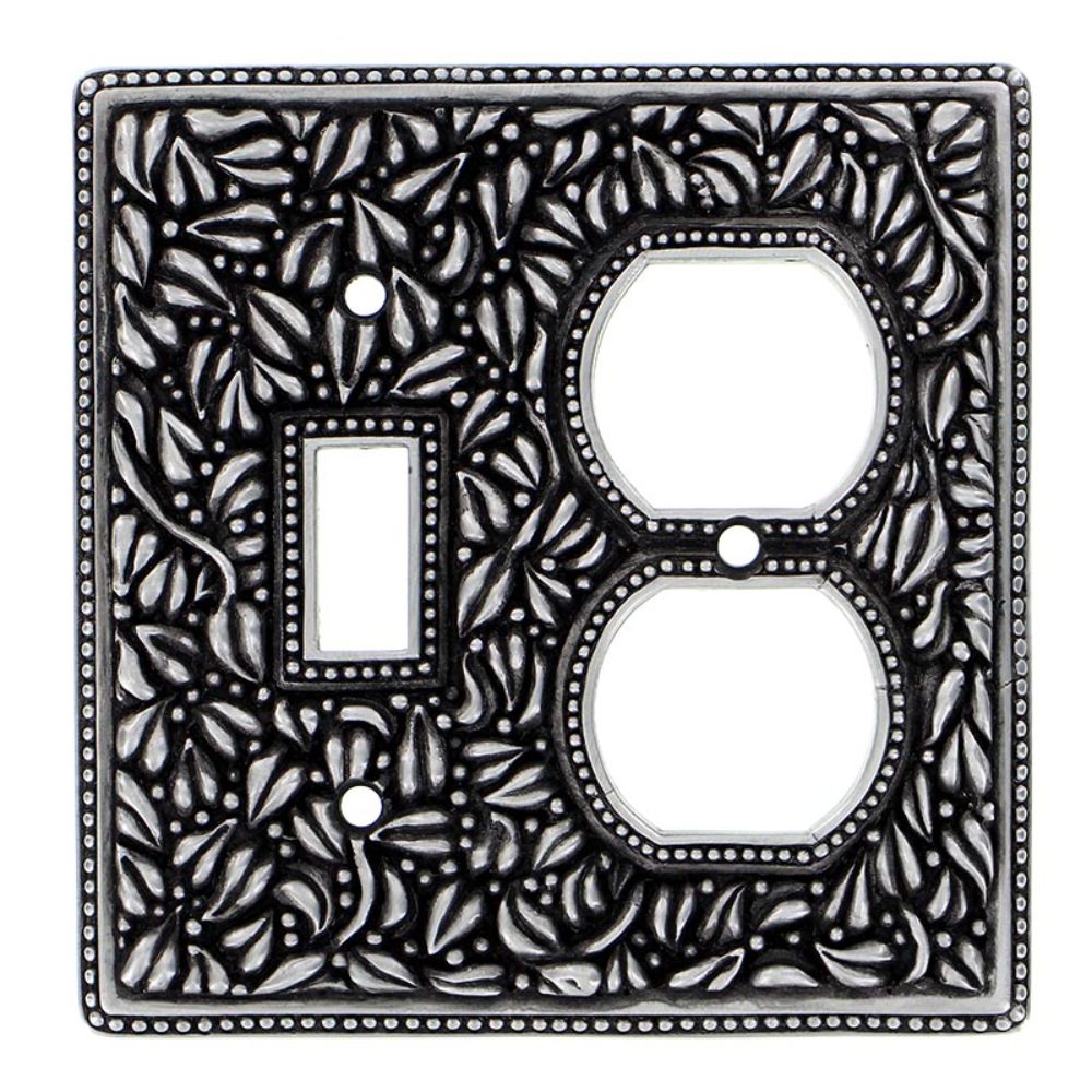 Vicenza WP7000-AN San Michele Wall Plate Double Outlet/Toggle in Antique Nickel